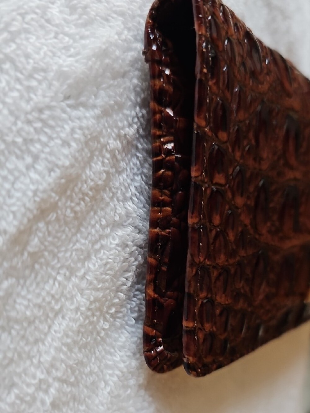Brahmin Brown Croc-Embossed Ady Wallet - Picture 2 of 6